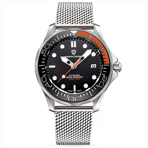 Pagani Design PD-1667 Seamaster Orange Mesh Strap Watch